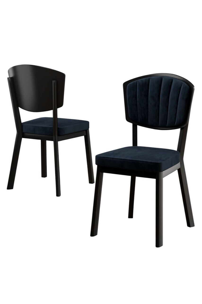 Set scaune 2 piese, Hanah Home, Nape, Antracit / Negru — imaginea 2