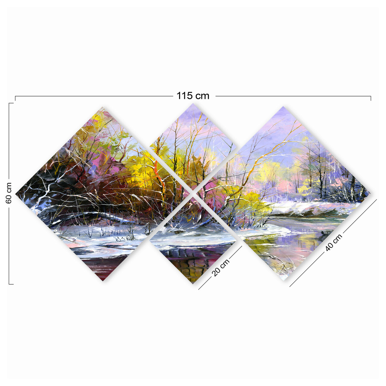 Set 4 tablouri decorative, 4MDF1174676, MDF, Imprimat UV, Multicolor - 2 | YEO