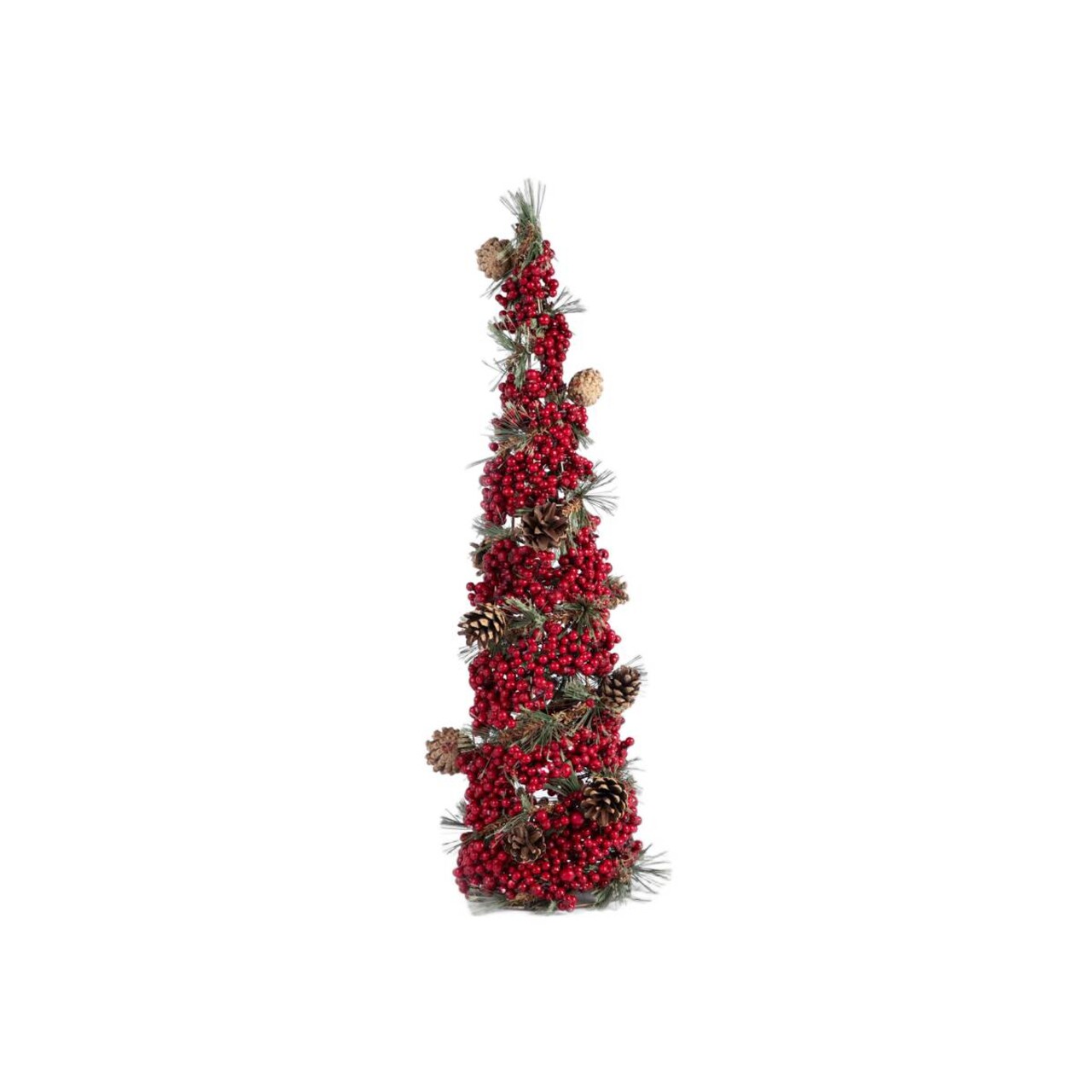 Brad artificial Lente, Homla, 60 cm, plastic, rosu