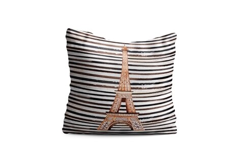 Perna decorativa Eiffel, Oyo Kids, 43×43 cm, poliester, multicolor mezoni.ro