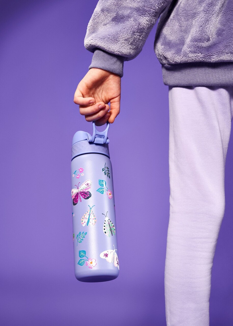 Sticla apa Slim, inox, 500ml, Butterflies - Ion8 - imagine 7