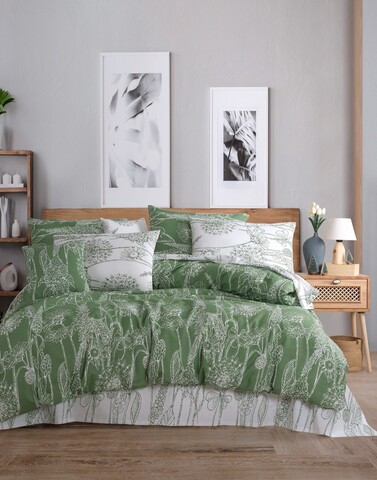 Lenjerie de pat pentru o persoana, Lara - Green, Pearl Home, Bumbac Ranforce