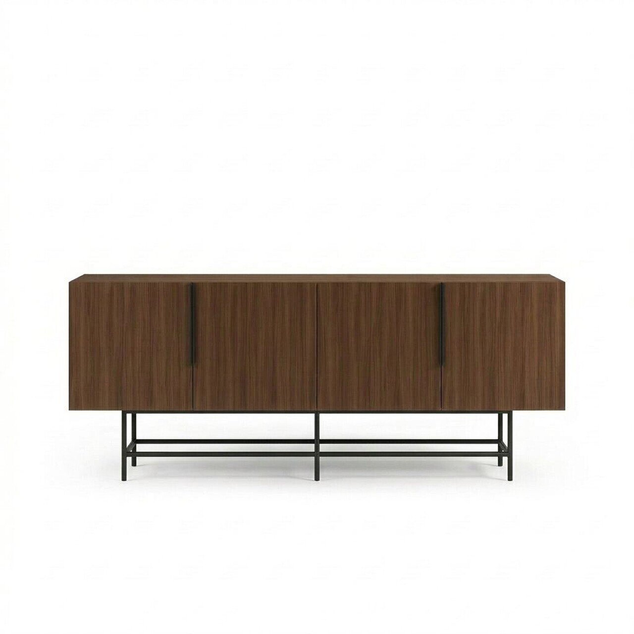Consola, Hanah Home, Eldia, 200x77.9x40 cm, PAL, Nuc Milano / Negru — imaginea 5
