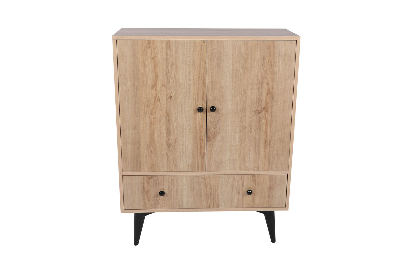 Dulap multifunctional, Mod Design, Bern, 90x35x113 cm, Stejar / Negru