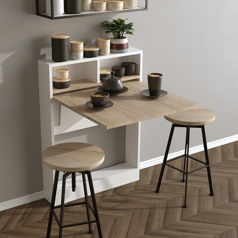 Masuta pliabila cu fixare pe perete Bracked, Elegance, 70x15x90 cn, natural 70x15x90