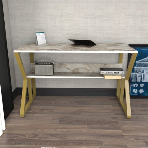 Birou, Zena Home, Wake, 120×72.8×60 cm, PAL, Aur alb mezoni.ro