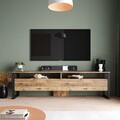 Comoda TV, Locelso, ML19 - A, 180 x 56 x 35.5 cm, pal melaminat, maro/negru