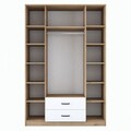 Dulap pentru haine, Rani, BA131, 210x210x51.5 cm, PAL, Nuc/Alb