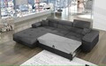 Coltar extensibil stanga 4 locuri ELTAP, Armd-20, Armando, 289x203x85 cm, lemn/poliester, gri deschis/negru
