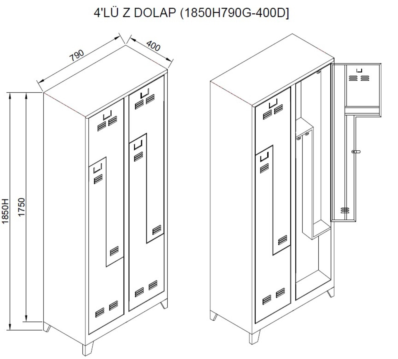 Dulap de depozitare cu incuietoare, Shelvoria, Js1033, 79x185x40 cm, Otel, Gri deschis