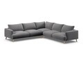 Coltar simetric 5 locuri, Naomi, Micadoni Home, 280x280x75 cm, catifea, gri