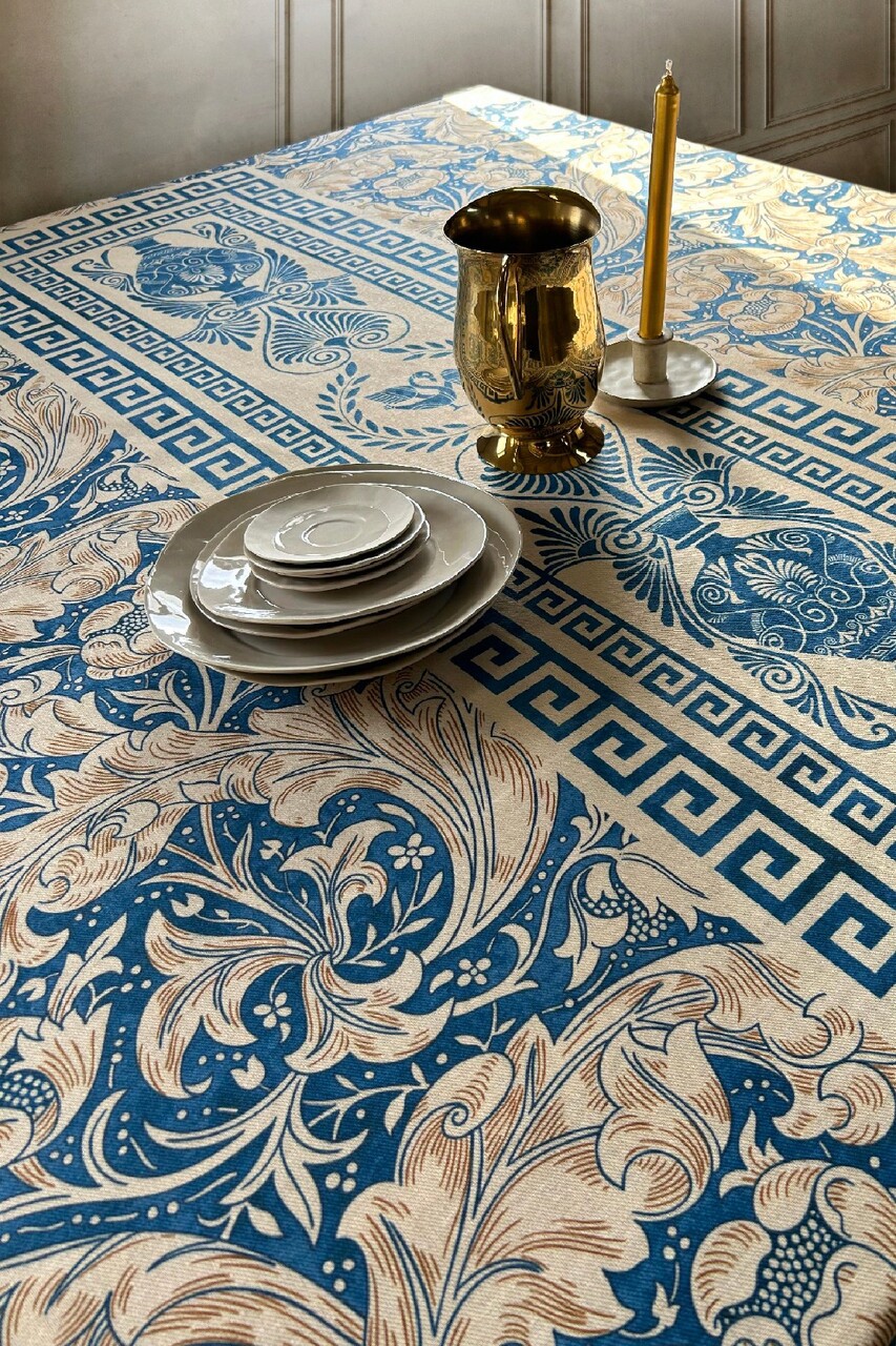 Fata de masa, SX - Kitchen, 626SRT1125, Poliester , Dimensiune: 135 x 200 cm (1 bucată), Albastru/Alb