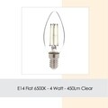 Bec LED, Sage, E14 Düz - White, E14, 4 W, 6500K, 450 Lm, sticla