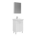 Set Dulap de Baie cu Chiuvetă și Oglindă (2 Piese), Hanah Home, Purus 55, Alb