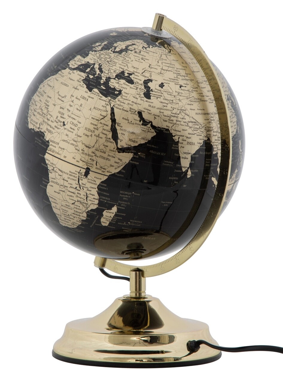 Decoratiune Luminoasa Globe Globe, Mauro Ferretti, Ø25x38 Cm, 1 X 40W, Negru/auriu