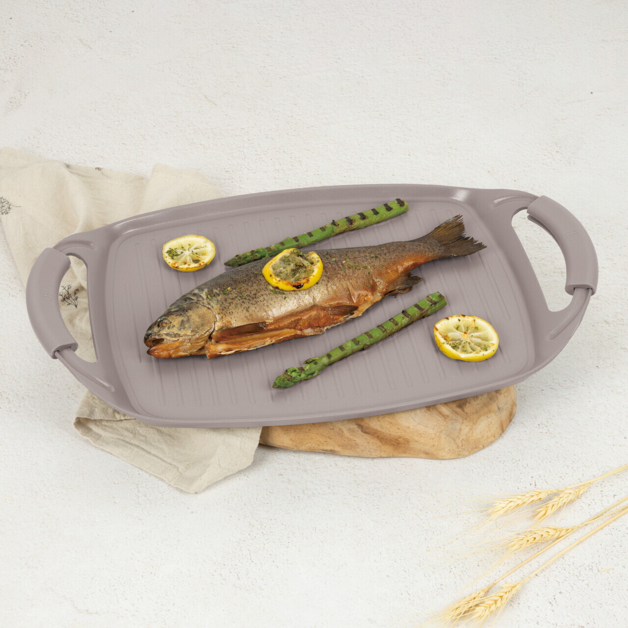 Tava grill Berlinger Haus, Taupe, 47x29 cm, aluminiu forjat, taupe mat - imagine 3