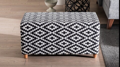 Bancheta, balcab home, 825blc2525, lemn de fag, alb negru