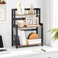 Raft de organizare blat bucatarie/birou, Songmics, 41x18x53 cm, MDF/rama din bambus, maro/negru