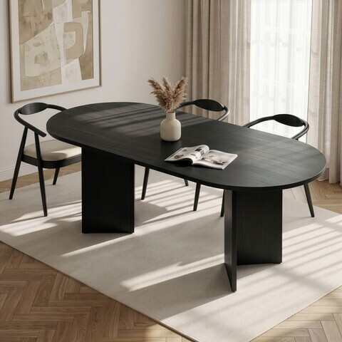Masa extensibila, Nordure, Sorell, 160x75x90 cm, Negru