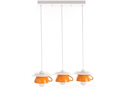 Lustra afternoon tea, deco republic, e27, 3x60w, ceramica, portocaliu
