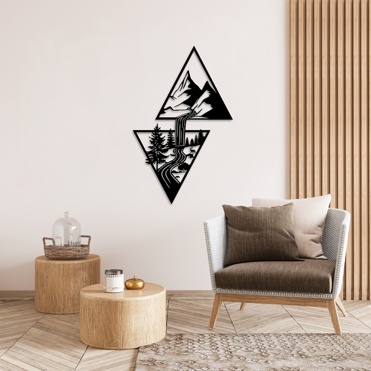 Decoratiune de perete, Cassade, Dimensiune: 80 x 50 cm, Negru - view 4