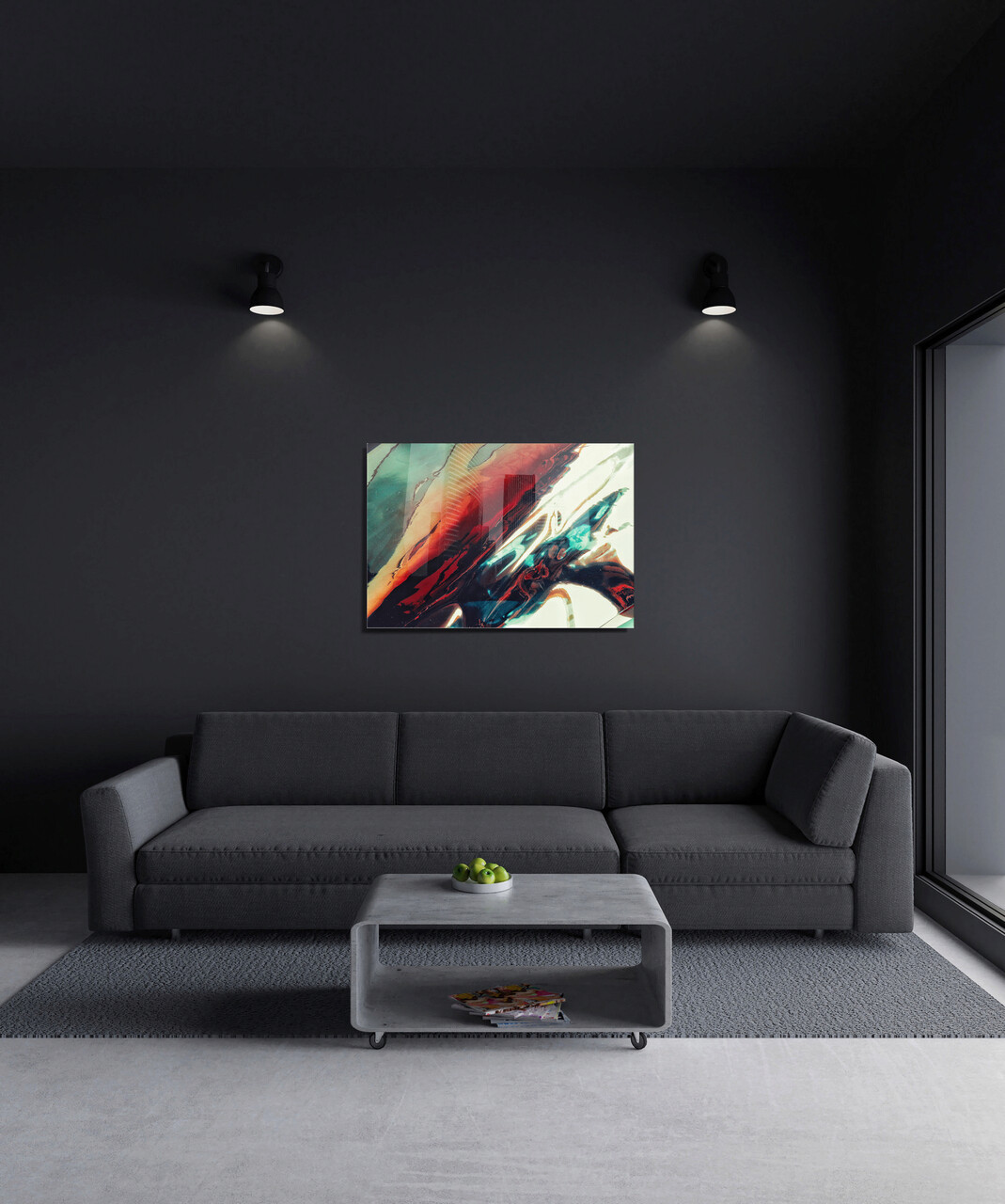 Tablou decorativ, 1124, Sticla temperata, 70 x 100 cm, Multicolor - 1 | YEO