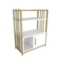 Corp biblioteca, Zena Home, Letos, 60x80x29.6 cm, PAL, Alb/Auriu