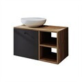 Dulap de baie cu chiuvetă, Hanah Home, 2453, 75x58x45 cm, MDF, Pin Atlantic / Antracit