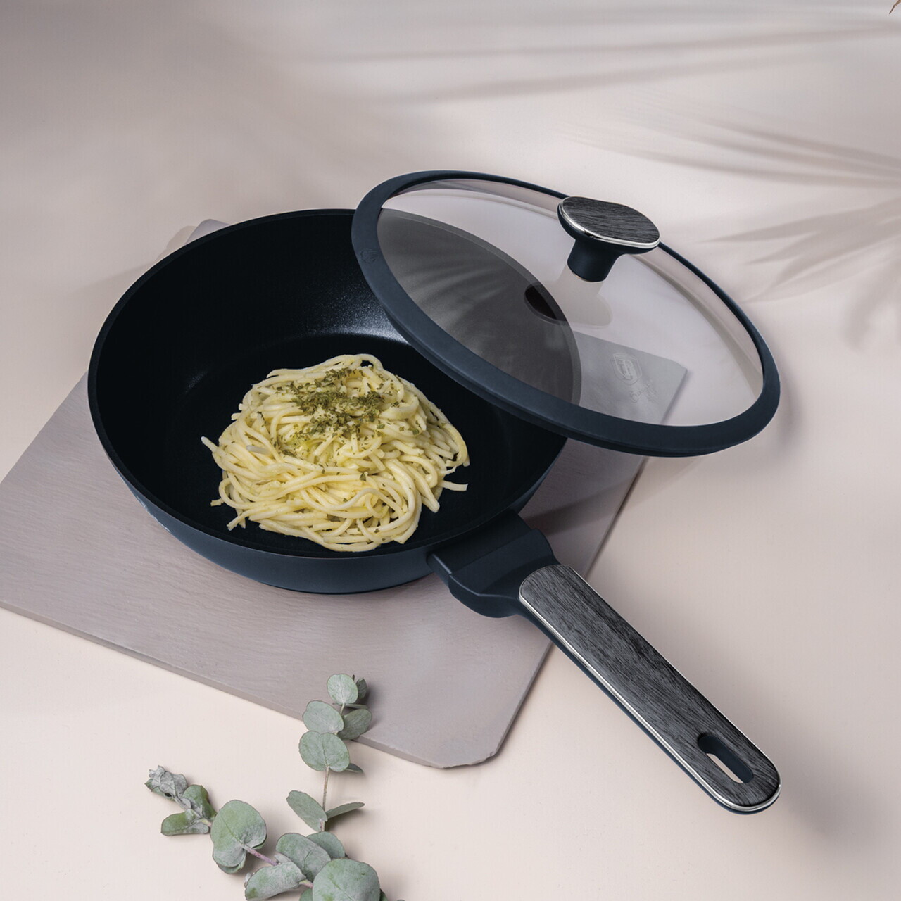Tigaie adanca cu capac Berlinger Haus, Deep Sea, 24 cm, 2.3 L, aluminiu forjat, albastru mat/gri - imagine 8