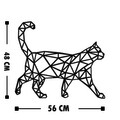 Decoratiune de perete, Kedi 5, Lemn, Dimensiune: 56 x 48 cm, Negru