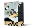 Set 5 cutite + suport, Richardson Sheffield, Seasons Nox, inox, negru