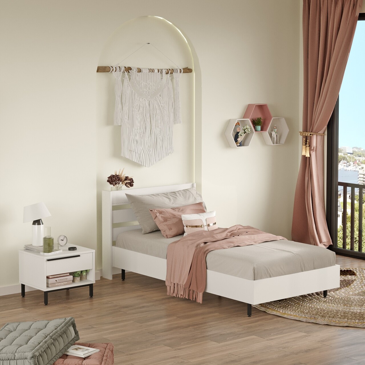 Set dormitor pentru copii, Locelso, ON22-W, Alb - 1 | YEO