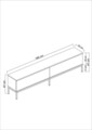 Comoda TV, Bexley, Lord, 180x47x30 cm, PAL, Antracit / Argintiu