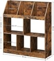 Corp biblioteca Cubby, Vasagle, 90 x 28 x 100 cm, placaj/otel, maro rustic