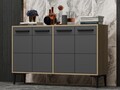 Consola, Odessa, Stria, 120x30x75 cm, PAL, Stejar safir / Antracit