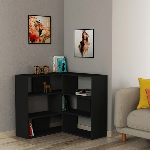 Corp biblioteca, decortie, molly n.3, 157.5x89x30 cm, antracit