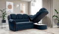 Coltar extensibil dreapta 3 locuri ELTAP, L-079, Lord, 243x180x112 cm, lemn/poliester, albastru inchis/negru