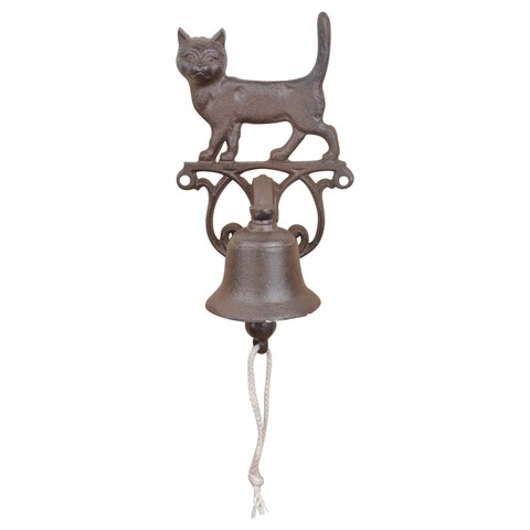 Clopot de intrare, Esschert, Cat, 13.2 x 14.3 x 24.2 cm, fier forjat/bumbac