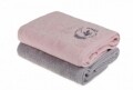 Set 2 prosoape de baie, Beverly Hills Polo Club, 70x140 cm, 100% bumbac, roz/gri
