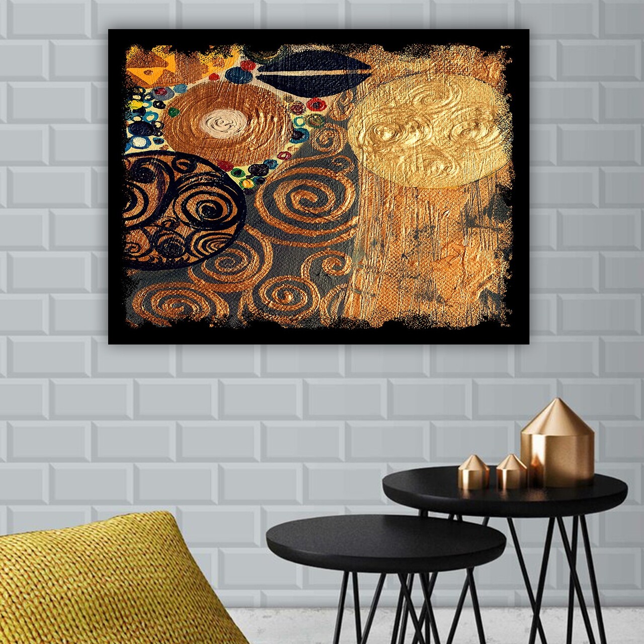 Tablou decorativ, 239935183_70100, Canvas, Rama din lemn (grosime 3 cm), Multicolor