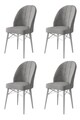 Set de scaune, Charlotte, Ritim, Metal, Gri/Alb