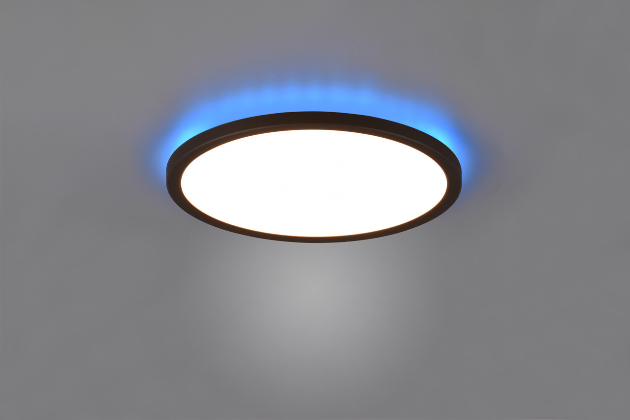 Plafoniera Aureo, RL, 29x2.5 cm, 18W, 1x SMD, plastic, negru mat