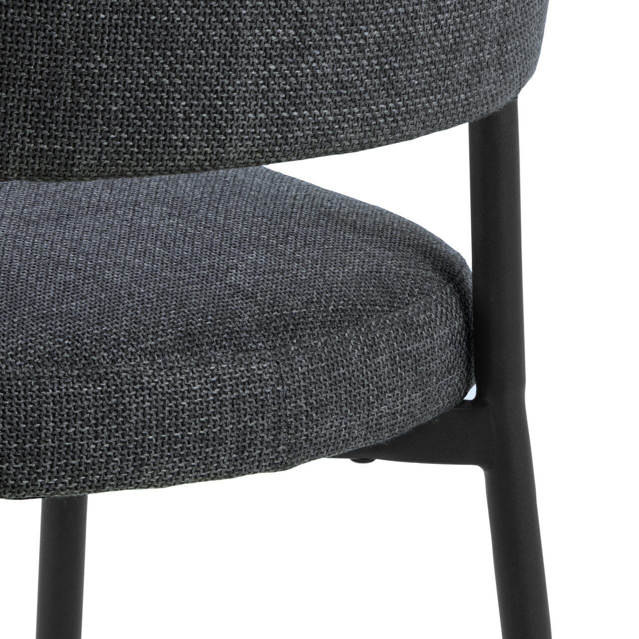Scaun Edina, Actona, 56x55x77 cm, tesatura structurata/otel, gri inchis - view 2