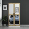 Dulap pentru haine, Minerva, Kale Mirror Walnut, 90x190x52 cm, PAL, Maro