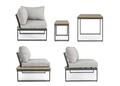 Set mobilier pentru gradina/terasa 5 piese Sven, Bizzotto, aluminiu/placaj/poliester, gri carbune
