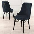 Set de scaune, Charlotte, Pare, Metal, Antracit / Negru