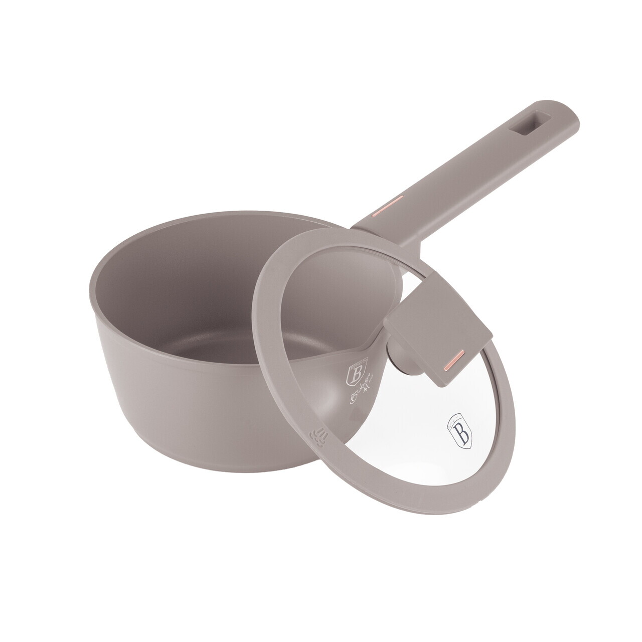 Cratita cu capac Berlinger Haus, Taupe, 16 cm, 1.2 L, aluminiu forjat, taupe mat - imagine 5