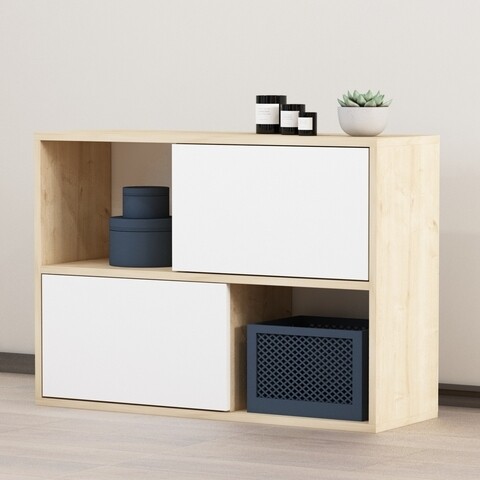 Comoda PUERTA, Gauge Concept, 90×29.6×63.2 cm, PAL, alb 90x29.6x63.2