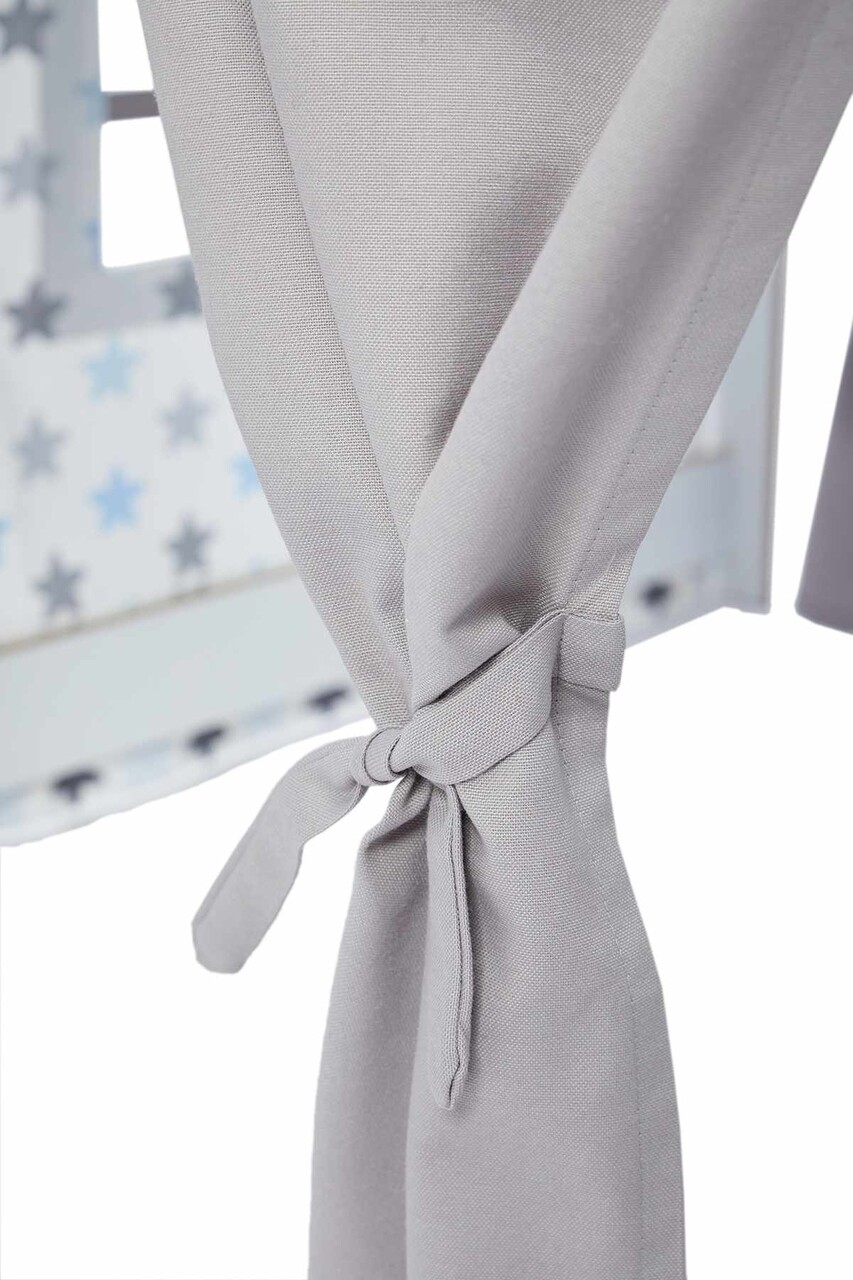 Cort de joaca pentru copii, Hanah Home, Wooden Tent, 95x114x90 cm, Alb/Albastru - imagine 4