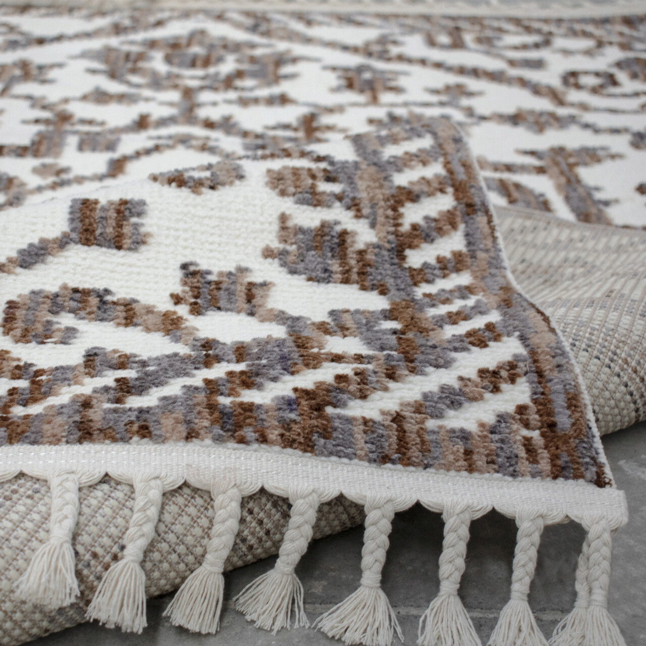 Covor, G3956, 80x300 cm, Poliester, Crem / Maro / Gri - 2 | YEO